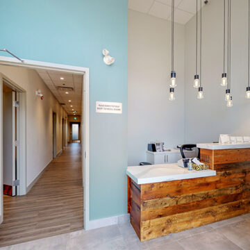 Kanata clinic hallway and reception area, showing modern design and professionalism.